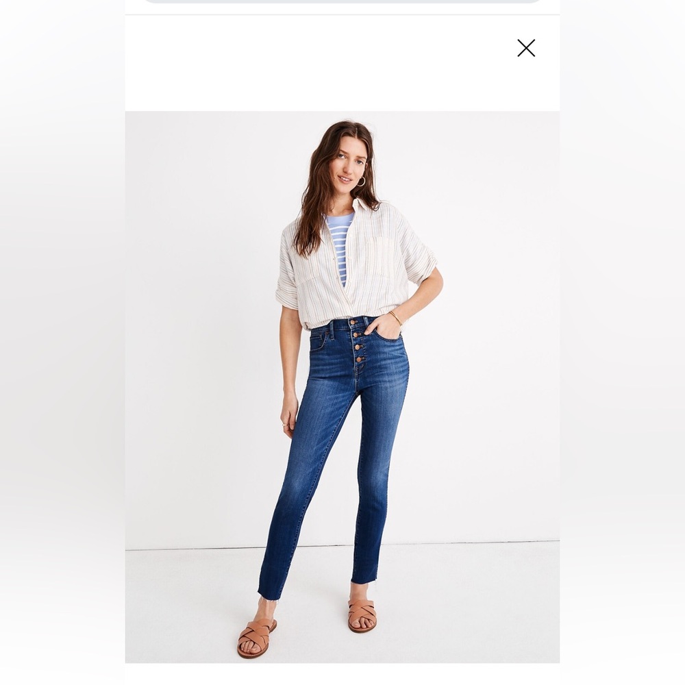 Madewell 10 inch Skinny High Rise with Button Fly- Size 29